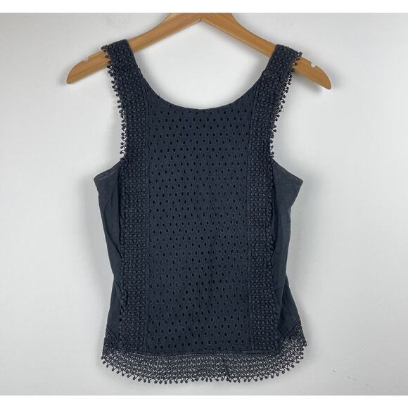Who What Wear black thick strap eyelet tank top - size XS - Picture 1 of 6